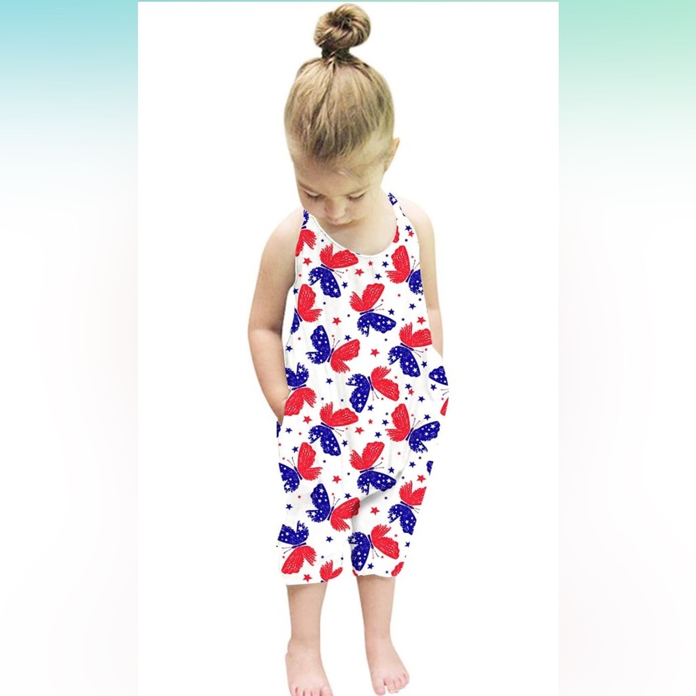 Kids Butterfly Print One Piece
